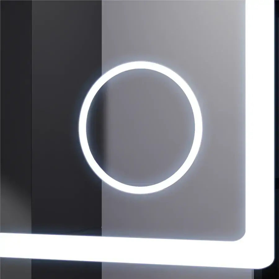 Oglinda LED Rectangulara, 90x60cm, Souverain MotionGlow Marcello, Sistem Dezaburire, Ceas & Termometru, Lupa Cosmetica, Dimabila