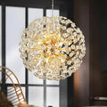 Candelabru Cristal KHUJANT 9x G9, Diametru 50cm, Auriu Lucios, Inaltime Reglabila