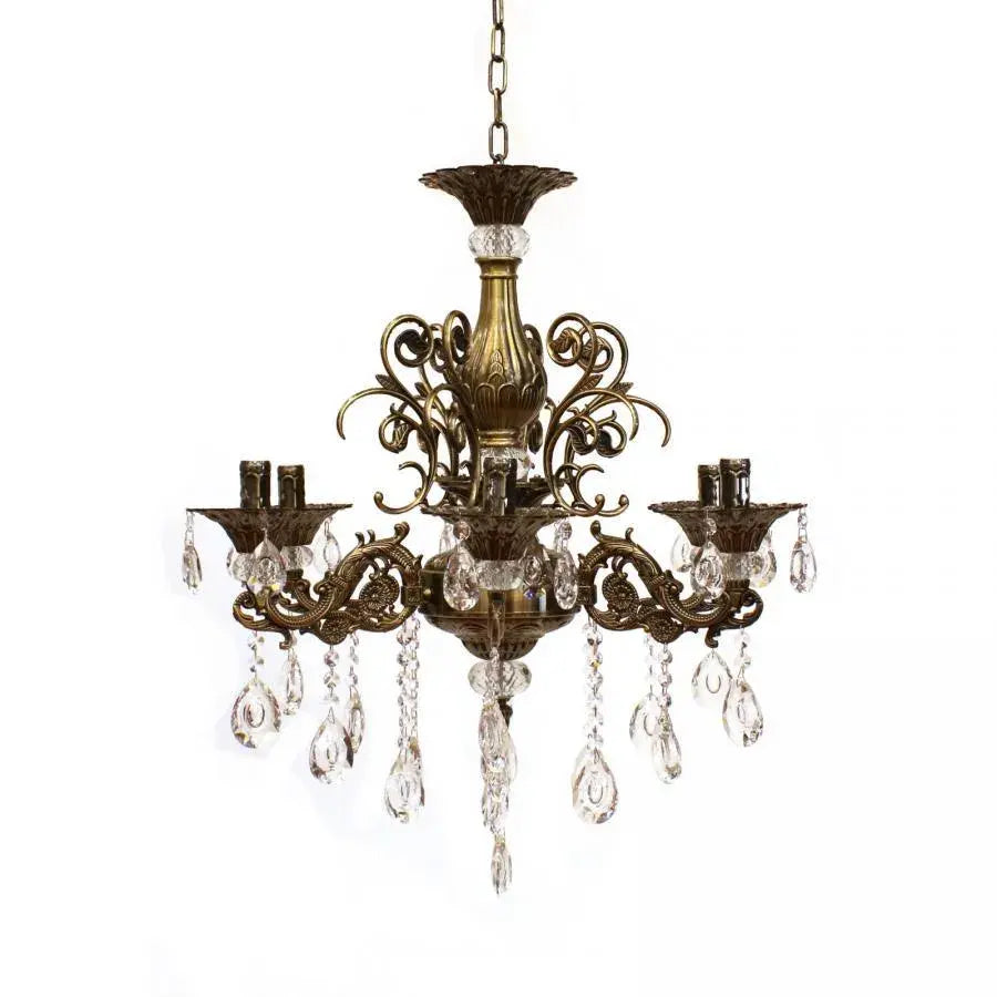 Candelabru Cristal SANSSOUCI Magno, 6xE14, Diametru 62cm, Alama Antichizata