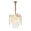 Candelabru Cristal TRIANON Nobile 5x E27, Diametru 38cm, Auriu Lucios, Inaltime Reglabila