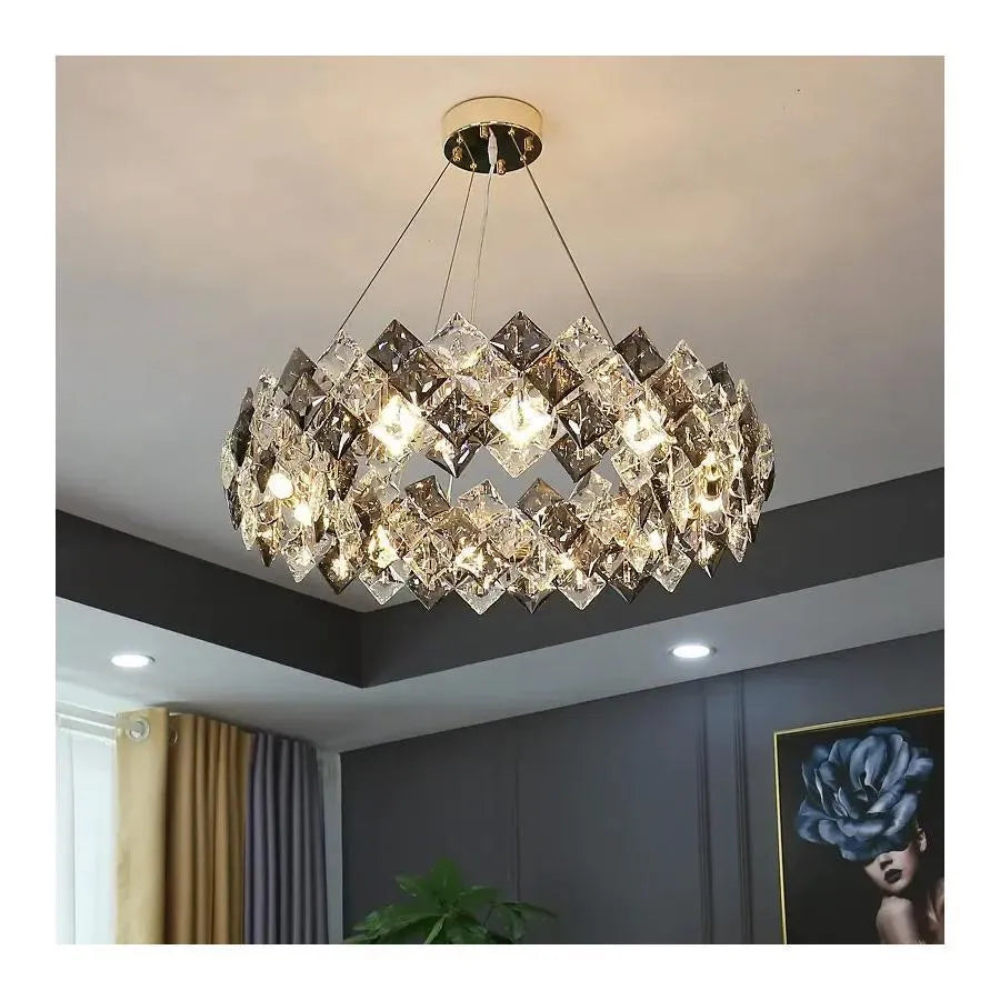 Candelabru Cristal Hara 9x E27 Crom Lucios