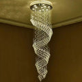 Candelabru Cristal LED 13 xGU10 Meili Crom, Diametru 80cm, Inaltime 240cm, Model Scara