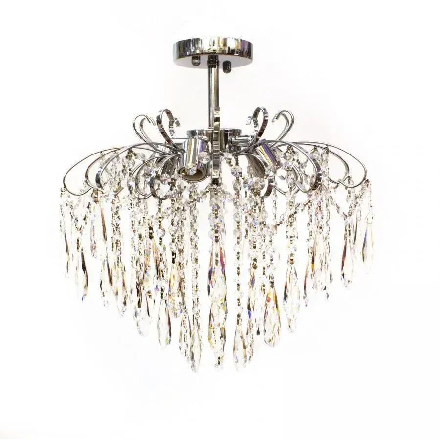 Candelabru Cristal EDINBURGH Eleganza, 5xE27, Diametru 47cm, Crom Lucios