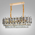 Candelabru Emir 8xE27, Metal si Cristal, Auriu