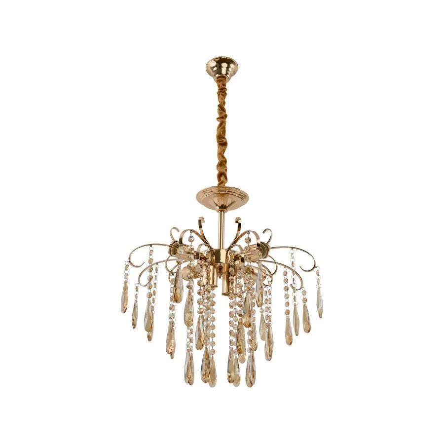 Candelabru Kelsi, 6xE27, Cristal, Auriu