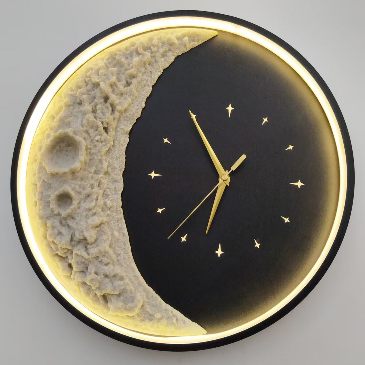 Aplica LED Decorativa Luna Diametru 40CM Lumina Rece/Neutra/Calda Black