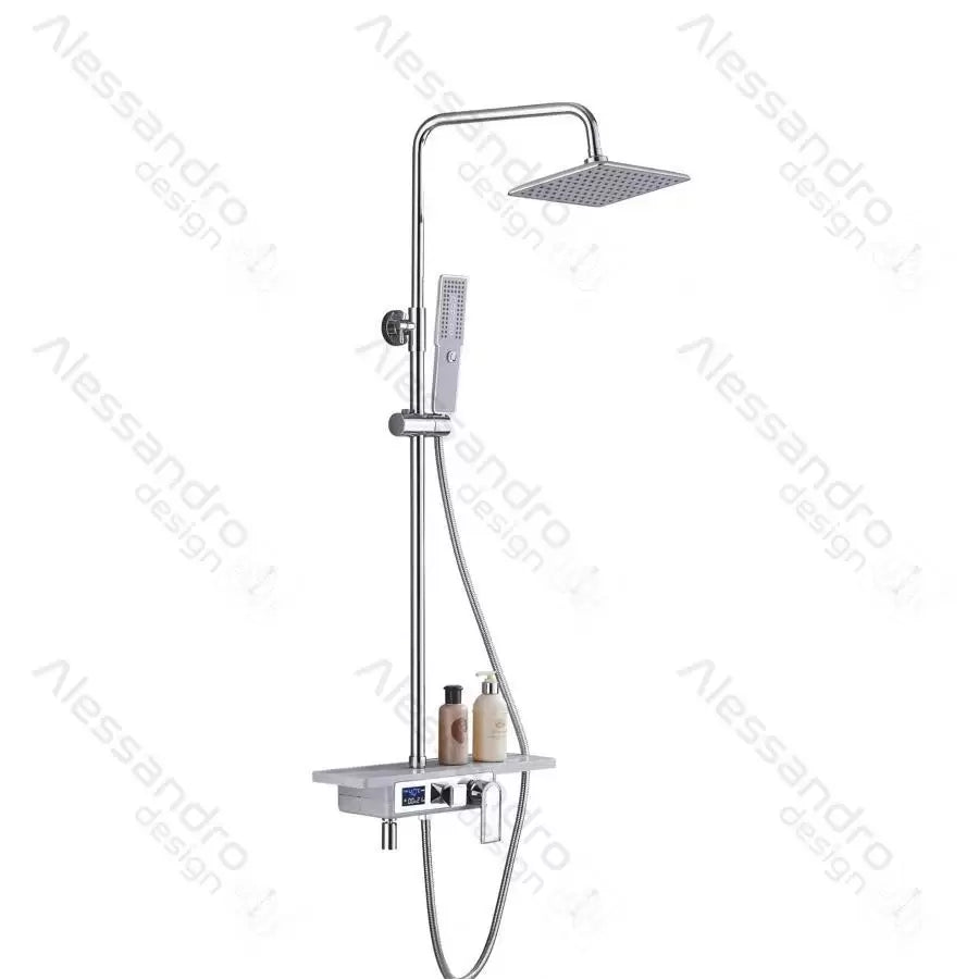 Coloana Dus, Afisaj LCD, Inox, Alb/Argintiu, SJG/009