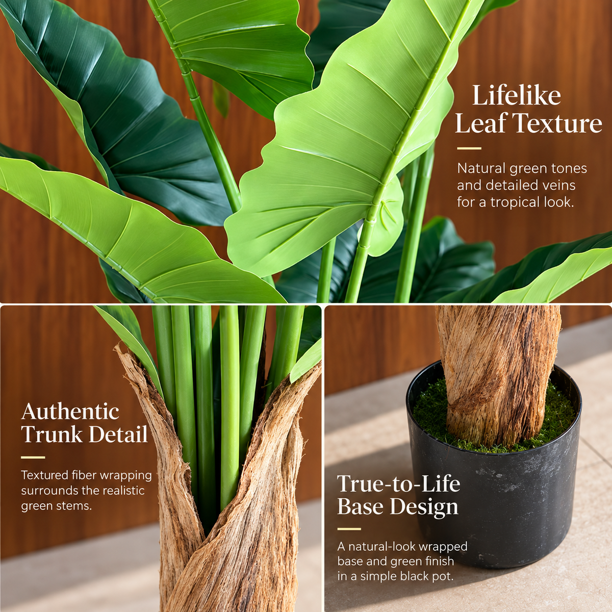 Decorațiune Alocasia, Plastic, 150 cm, Verde