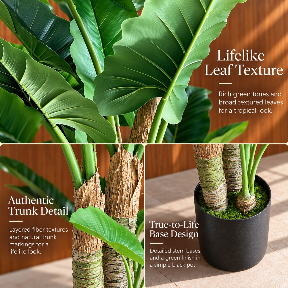 Decoratiune Alocasia, 3 tulpini, Plastic, 160 cm, Verde