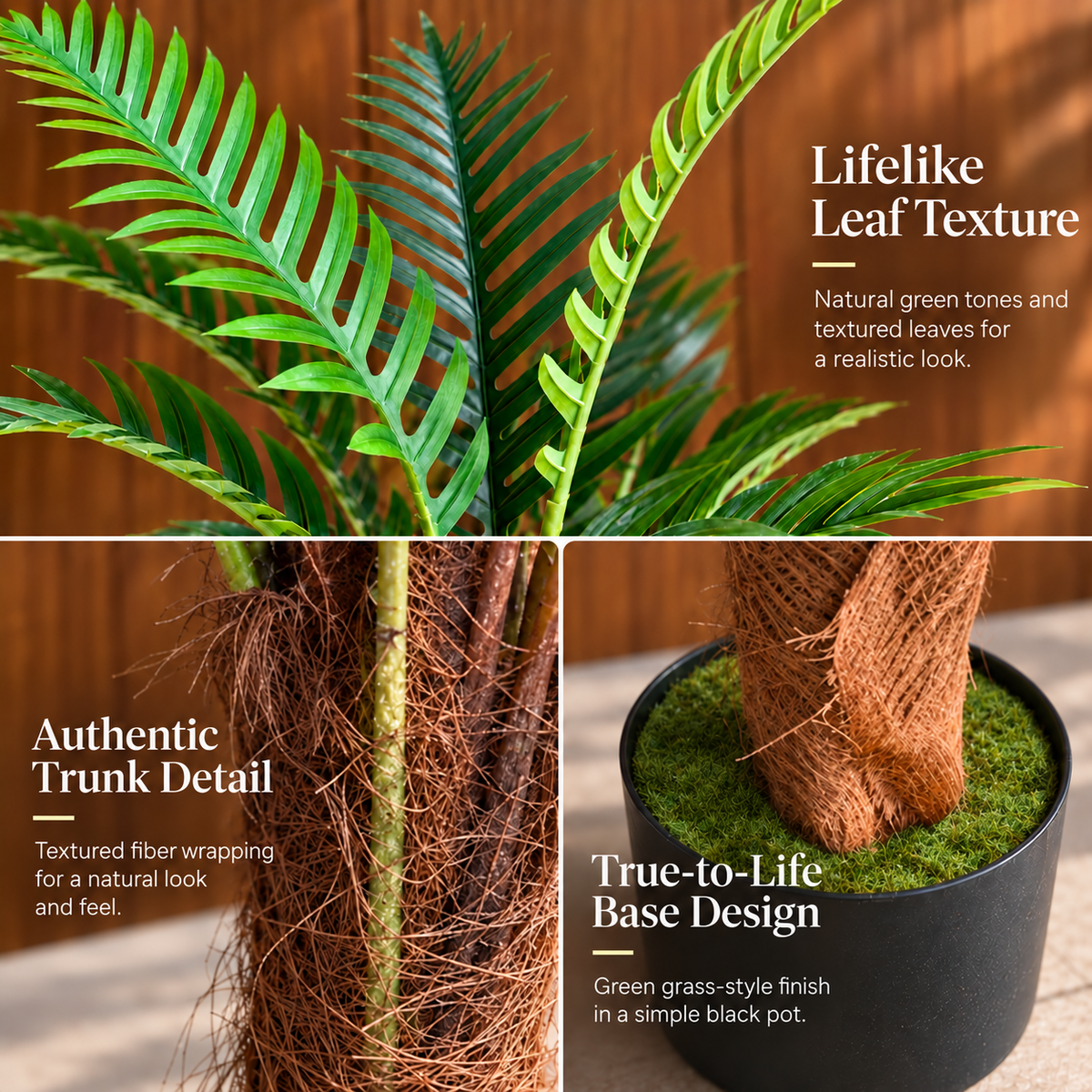 Decoratiune Roystonea Regia, 200 cm, 15 frunze, Verde