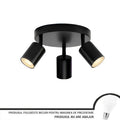 Lustra Joom cu Proiectoare Rotund, 3 X GU10, Negru