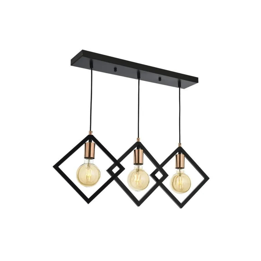 Lustra Fresi, 3xE27, Metal, Negru