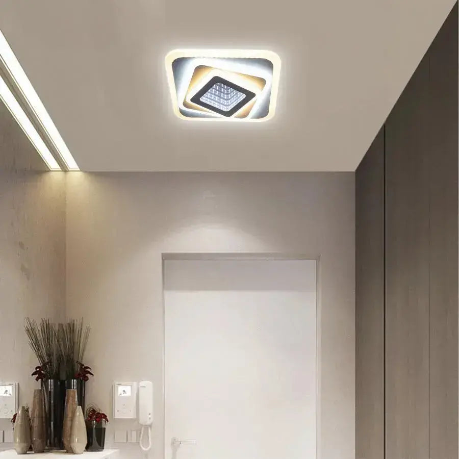 Lustra LED NEXA 3D 46W, Patrata, lumina Rece/Calda/Neutra , Alb, imaginea 8