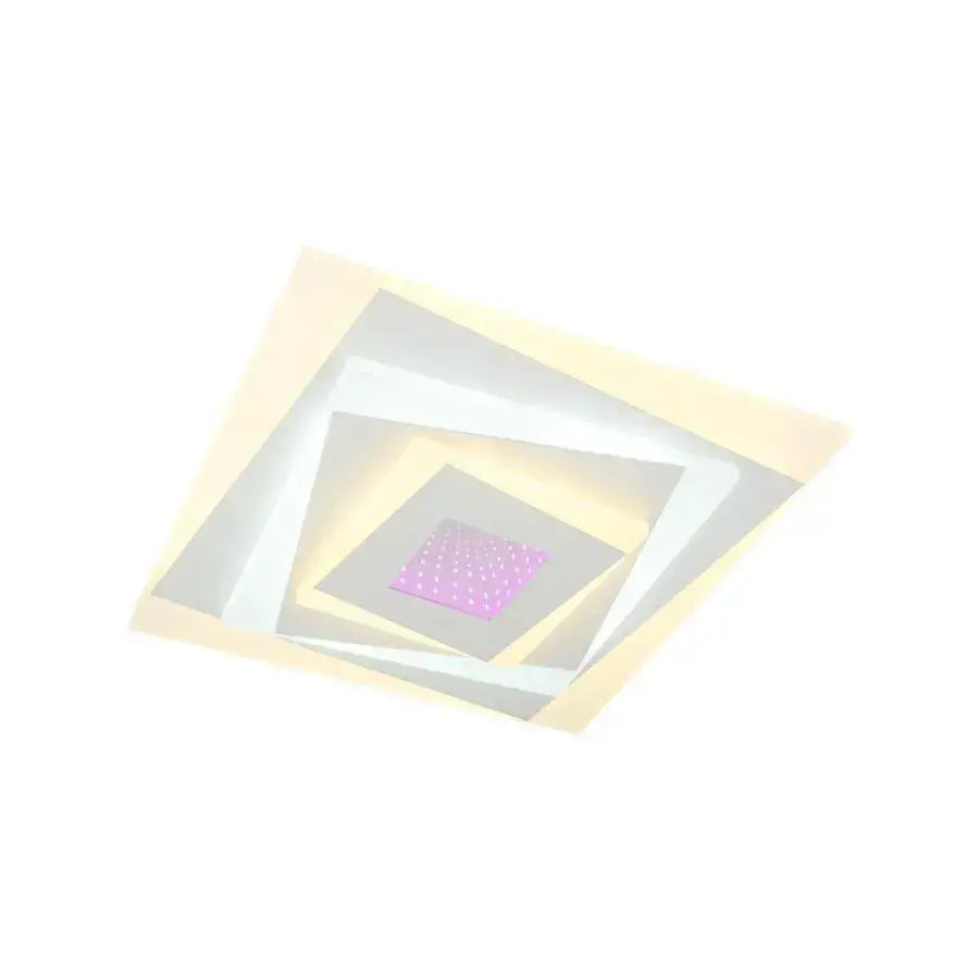 Lustra LED NIVARA RGB 3D 40W, lumina Rece/Calda/Neutra, Alb