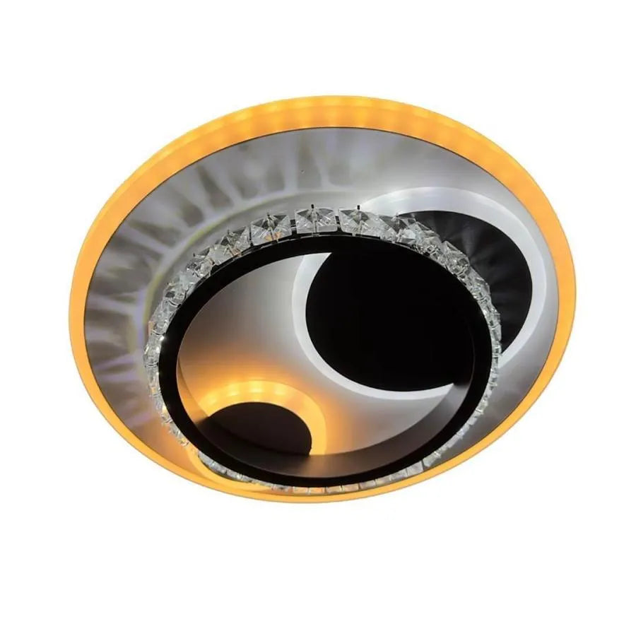 Lustra LED cu cristal ARIELLA 39W, Rotunda, Lumina Rece/Calda/Neutra, Negru