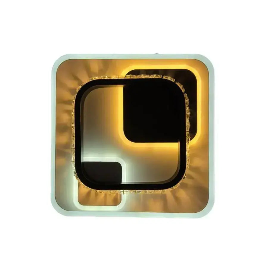 Lustra LED cu cristal ARIELLA 39W, Patrata, lumina Rece/Calda/Neutra, Negru
