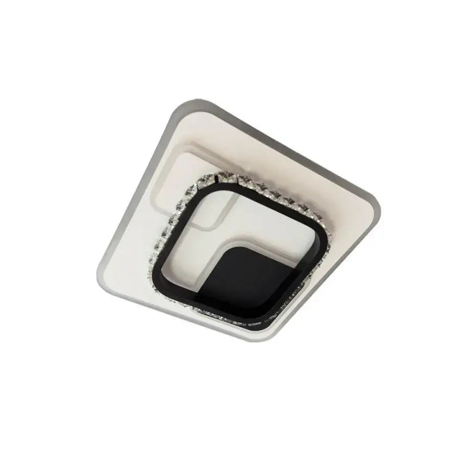Lustra LED cu cristal ARIELLA 39W, Patrata, lumina Rece/Calda/Neutra, Negru