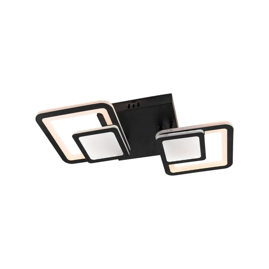 Lustra LED cu telecomanda BALANS 44W, 2 Patrate, lumina Rece/Calda/Neutra, Dimabila, Negru, imaginea 3