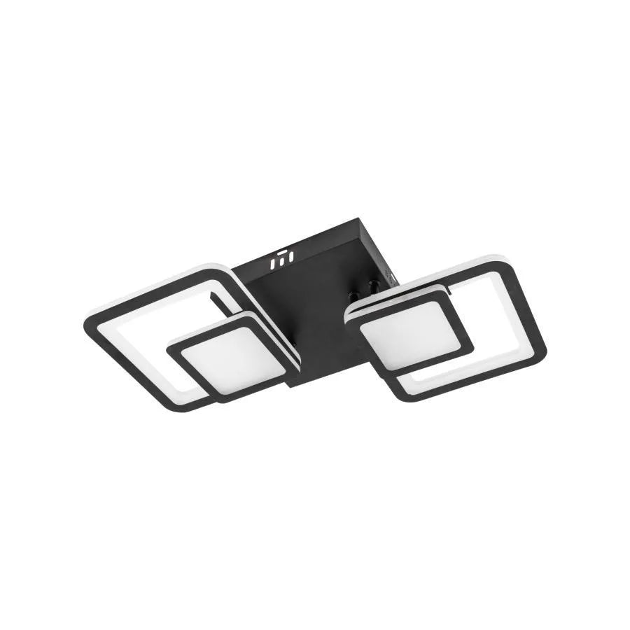 Lustra LED cu telecomanda BALANS 44W, 2 Patrate, lumina Rece/Calda/Neutra, Dimabila, Negru, imaginea 4