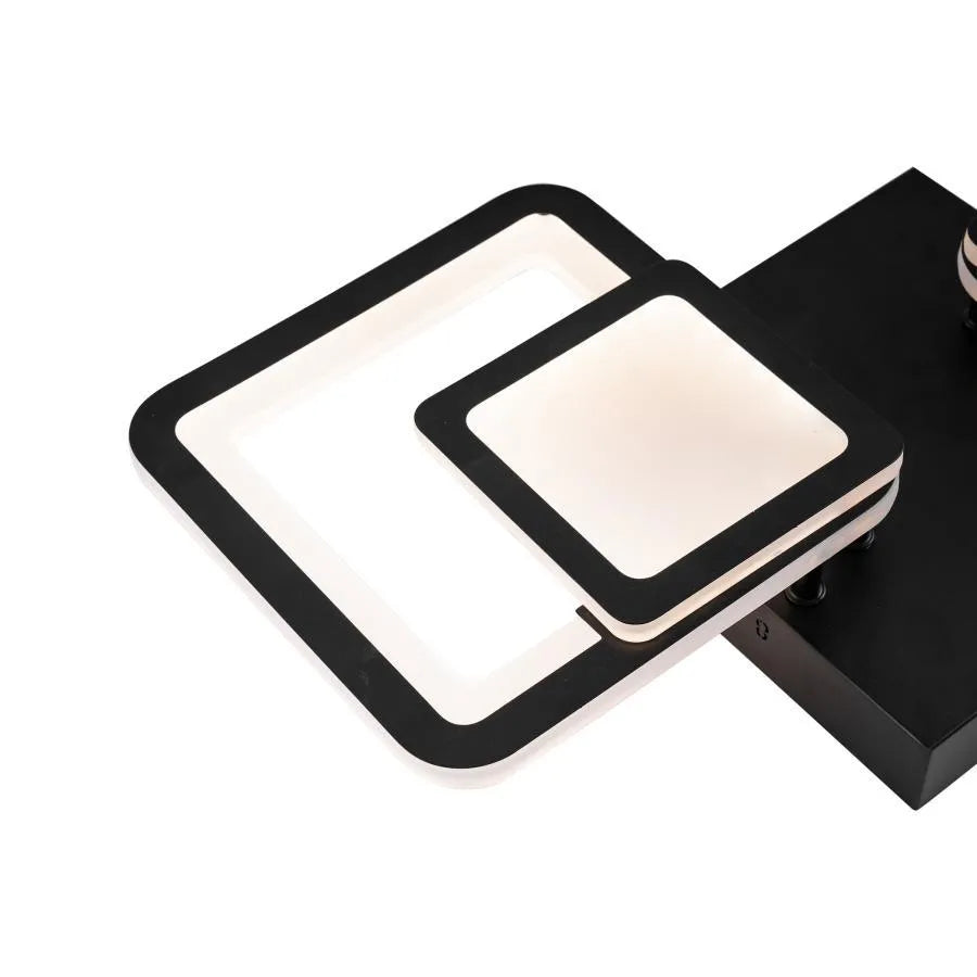 Lustra LED cu telecomanda BALANS 44W, 2 Patrate, lumina Rece/Calda/Neutra, Dimabila, Negru, imaginea 2