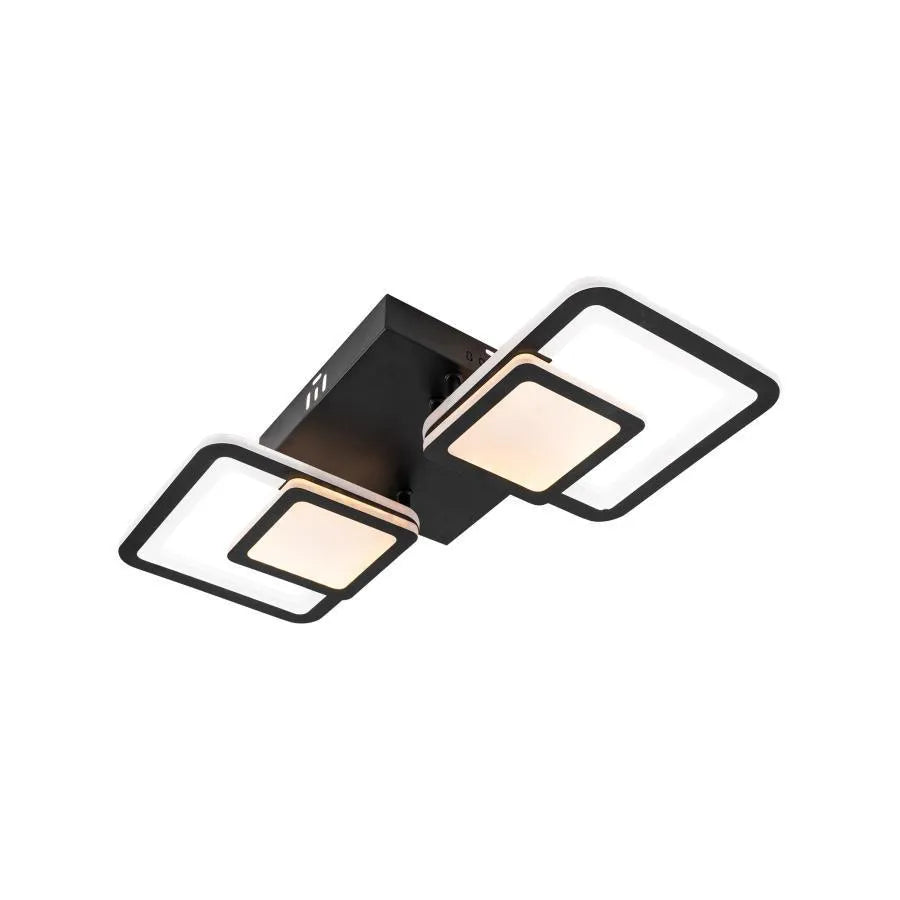 Lustra LED cu telecomanda BALANS 44W, 2 Patrate, lumina Rece/Calda/Neutra, Dimabila, Negru, imaginea 6