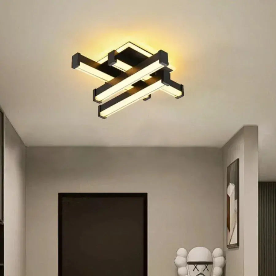 Lustra LED CADE 34W, 4 Elemente, Liniara, lumina Rece/Calda/Neutra, Negru