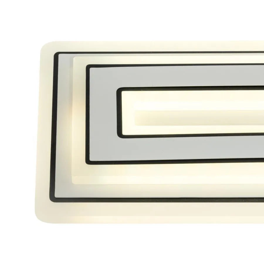 Lustra LED CHLOE 100W, Liniara, lumina Rece/Calda/Neutra, Alb Negru