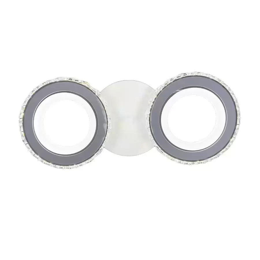 Lustra LED cu telecomanda si cristal NOVA ROTONDA 34W, 2 Cercuri, lumina Rece/Calda/Neutra, Alb, imaginea 5