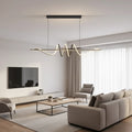 Lustra LED suspendata cu telecomanda RIBBON 64W, Liniara, lumina Rece/Calda/Neutra, Dimabila, Negru, Inaltime Reglabila