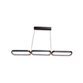 Lustra LED cu telecomanda HANSA 80W, 3 Elemente, Liniara, lumina Rece/Calda/Neutra, Dimabila, Negru Auriu
