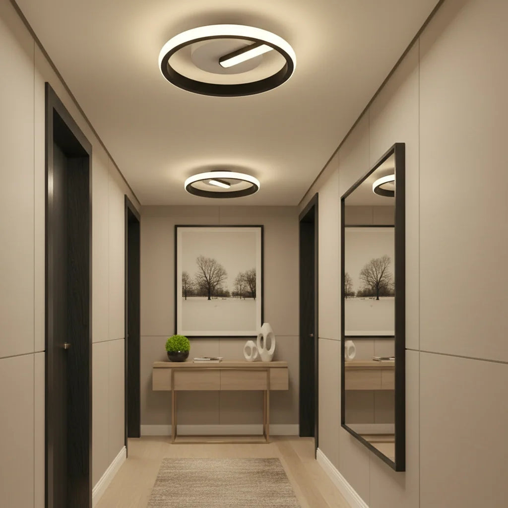 Lustra LED VICTORIA 19W, Rotunda, lumina Rece/Calda/Neutra, Negru, Alb, imaginea 1