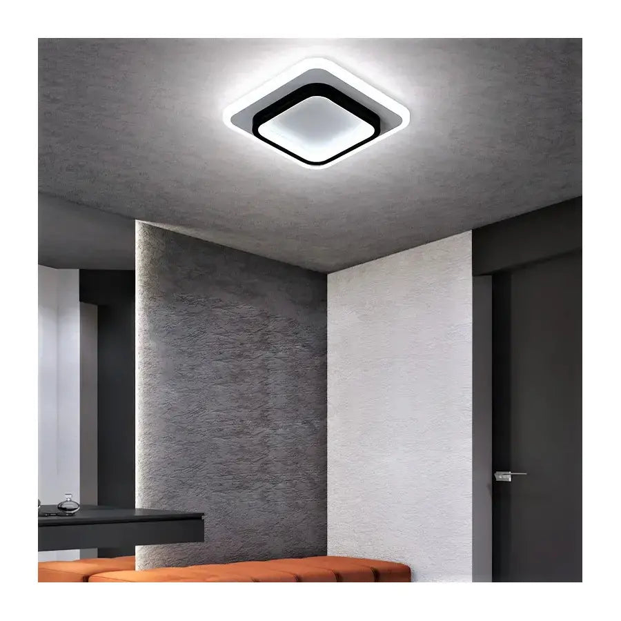 Lustra LED KHAI 20W, lumina Rece/Calda/Neutra, Alb Negru