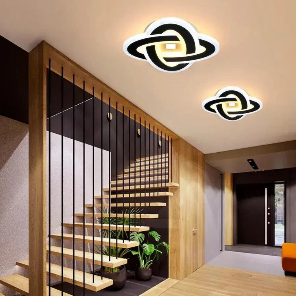 Lustra LED CRINELLA 44W, Diametru 23cm, lumina Rece/Calda/Neutra 3000K/4000K/6000K, Negru, Metal si Acril, imaginea 1