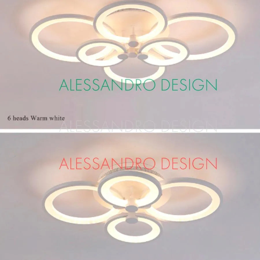 Lustra LED cu telecomanda ALANI 52W, 4 Cercuri, lumina Rece/Calda/Neutra, Dimabila, Alb, imaginea 2