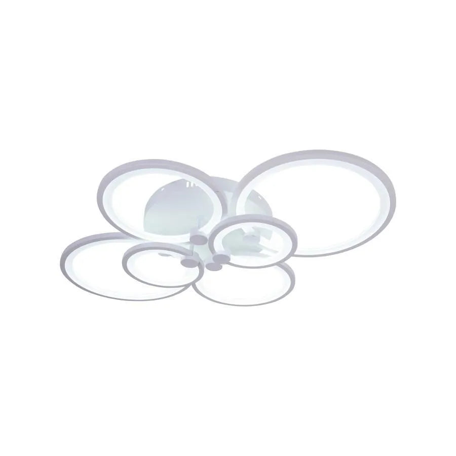 Lustra LED cu telecomanda ALANI 168W, 6 Cercuri, lumina Rece/Calda/Neutra, Dimabila, Alb, imaginea 3