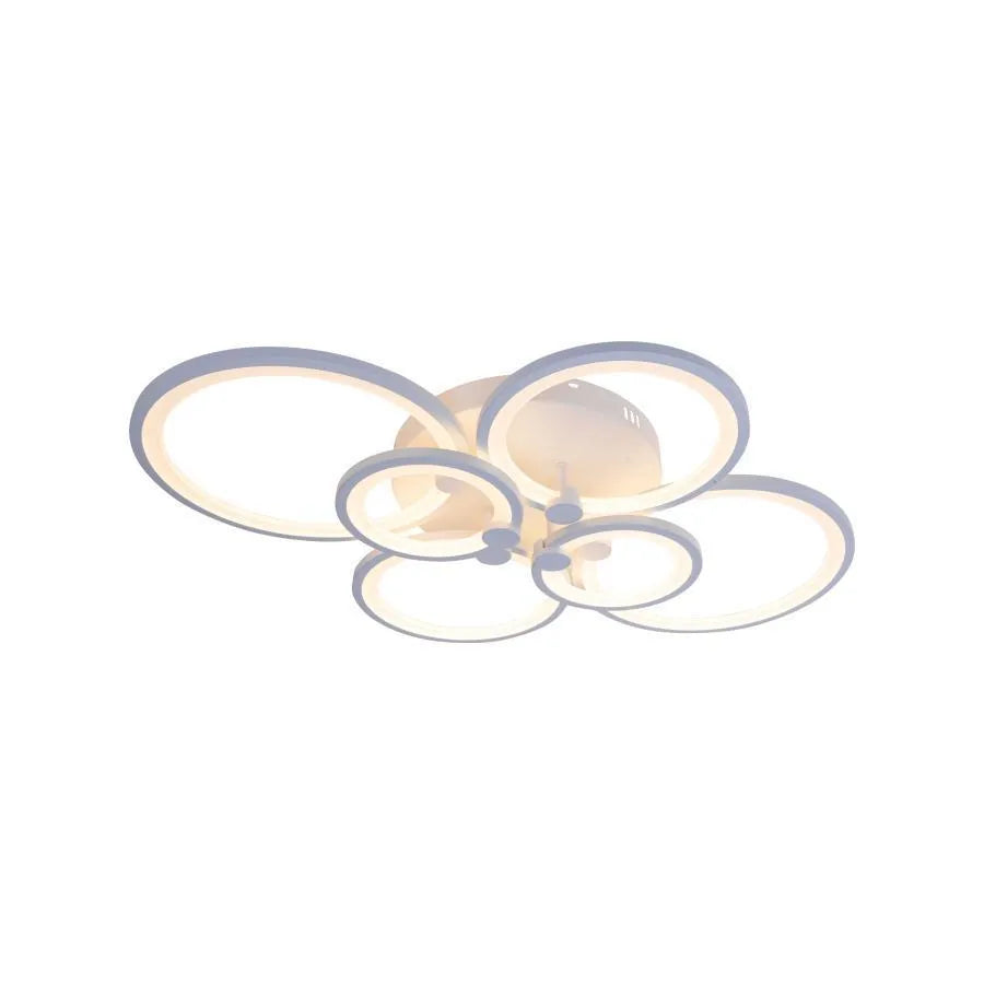 Lustra LED cu telecomanda ALANI 168W, 6 Cercuri, lumina Rece/Calda/Neutra, Dimabila, Alb, imaginea 4
