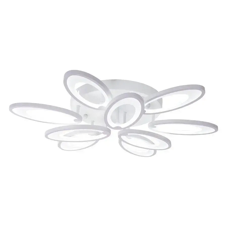 Lustra LED cu telecomanda SUNFLOWER 98W, 9 Elemente, lumina Rece/Calda/Neutra, Dimabila, Alb, imaginea 3