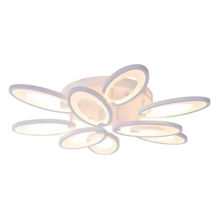Lustra LED cu telecomanda SUNFLOWER 98W, 9 Elemente, lumina Rece/Calda/Neutra, Dimabila, Alb, imaginea 5