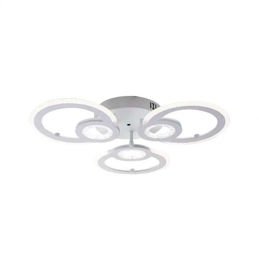 Lustra LED cu telecomanda KADE 80W, 3 Cercuri, lumina Rece/Calda/Neutra, Dimabila, Alb
