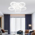 Lustra LED cu telecomanda BOEME 53W, 6 Cercuri, lumina Rece/Calda/Neutra, Dimabila, Alb