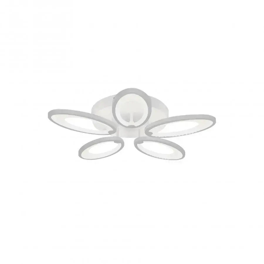 Lustra LED cu telecomanda SUNFLOWER 54W, 5 Elemente, lumina Rece/Calda/Neutra, Dimabila, Alb