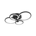 Lustra LED cu telecomanda ALANI 88W, 4 Cercuri, lumina Rece/Calda/Neutra, Dimabila, Negru