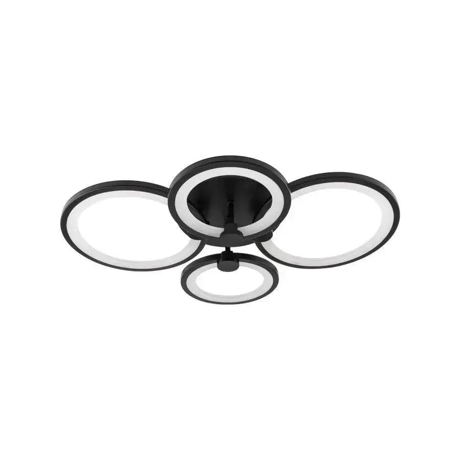 Lustra LED cu telecomanda ALANI 88W, 4 Cercuri, lumina Rece/Calda/Neutra, Dimabila, Negru, imaginea 4