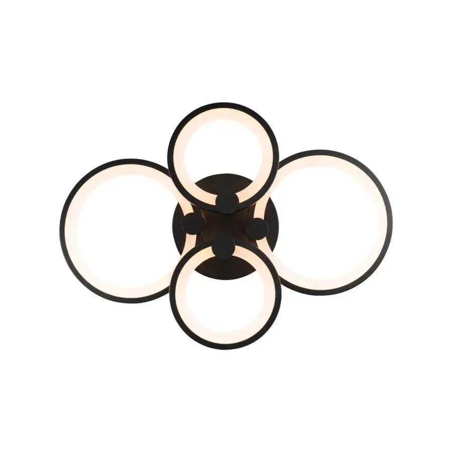 Lustra LED cu telecomanda ALANI 88W, 4 Cercuri, lumina Rece/Calda/Neutra, Dimabila, Negru, imaginea 5