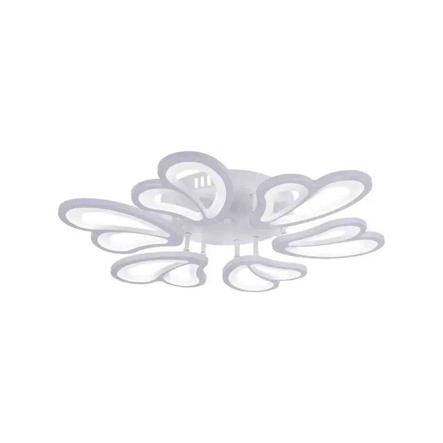 Lustra LED cu telecomanda BLOSSOM 78W, 6 Petale, Diametru 60cm, lumina Rece/Calda/Neutra, Dimabila, Alb
