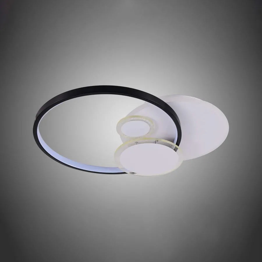 Lustra LED cu telecomanda ODINA 96W, lumina Rece/Calda/Neutra, Dimabila, Negru