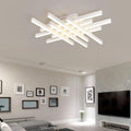 Lustra LED cu telecomanda MORA 160W, 8 Elemente, Liniara, lumina Rece/Calda/Neutra, Dimabila, Alb