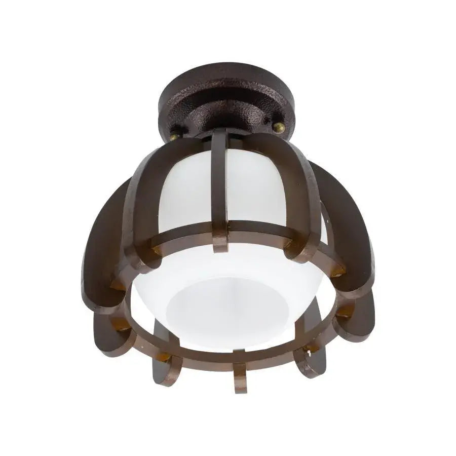 Lustra Mina, 1xE27, Maro cu Alb, Lemn si Sticla, imaginea 2