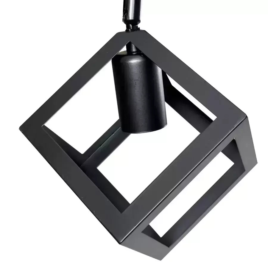Lustra Forma Cub, STRUKTUR Duo, 2xE27, Negru, Metal