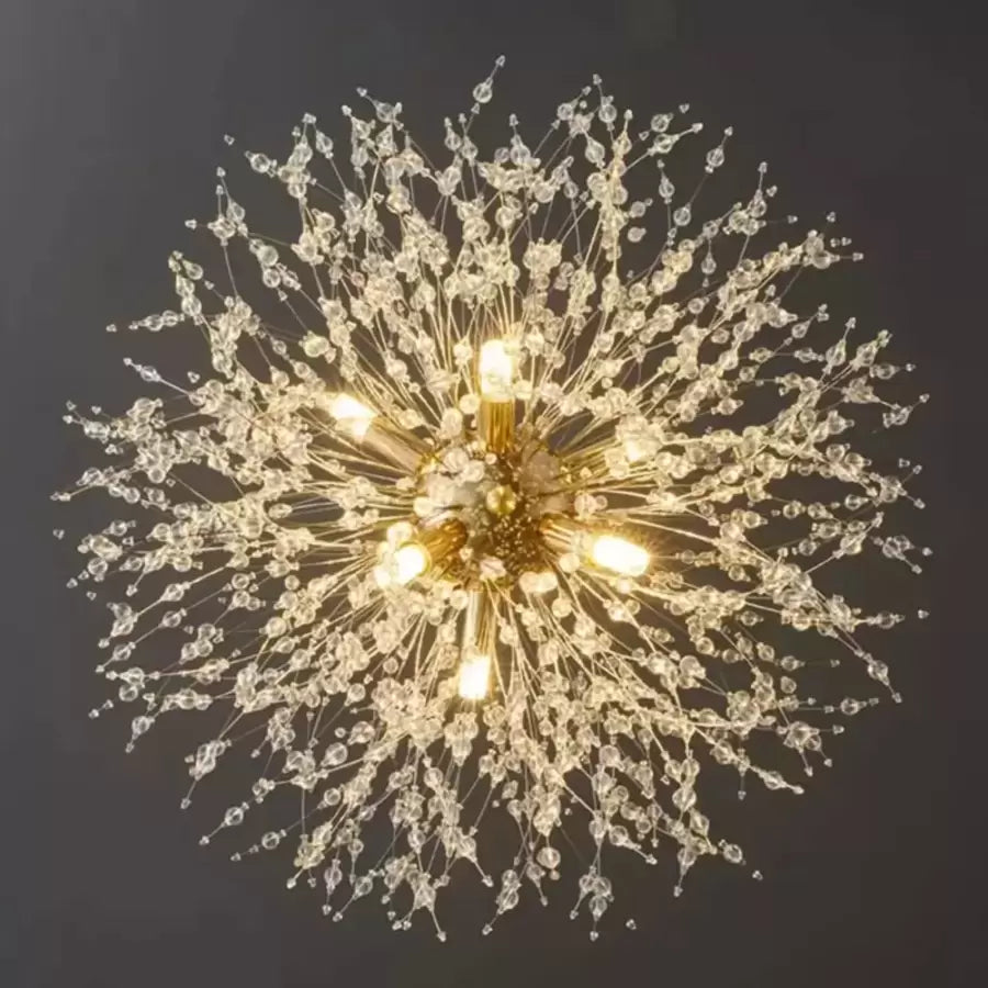 Candelabru Cristal Schönbrunn, 12x G9, Diametru 60cm, Auriu Lucios, Inaltime Reglabila